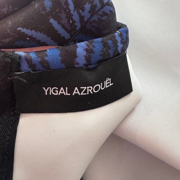 Yigal Azrouel Floral Print Scuba Shift Dress Blue and Black Size 4 - Picture 6 of 9